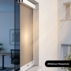Außenrollo für Fenster | Weiß Lichtdurchlässig | in Rasterbreite | Montage ohne Bohren