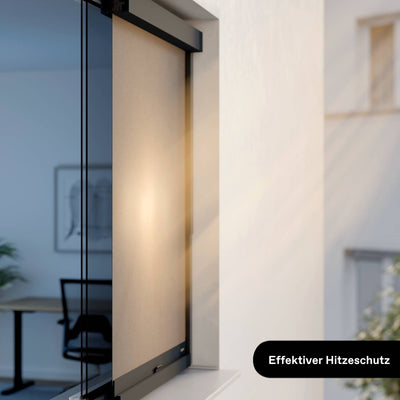 Außenrollo für Fenster nach Maß | Grau | Montage ohne Bohren